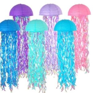 Jellyfish paper lanterns set of 6